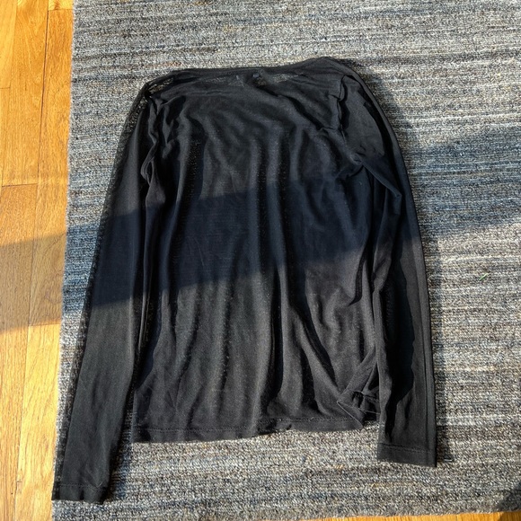 Forever 21 Mesh Long Sleeve Black Top - Picture 3 of 3